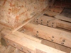 Schwammsanierung Schloß Hainewalde, Erneuerung von Holbalkendecke im Treppenhaus