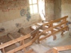 Schwammsanierung Schloß Hainewalde, Erneuerung von Holbalkendecke im Treppenhaus